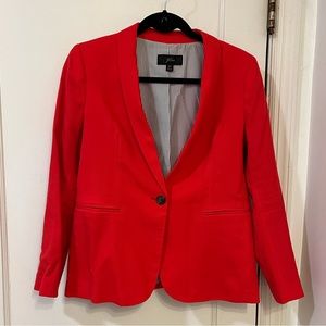 J. Crew Parke Blazer in Wool Flannel Petite Red Cerise